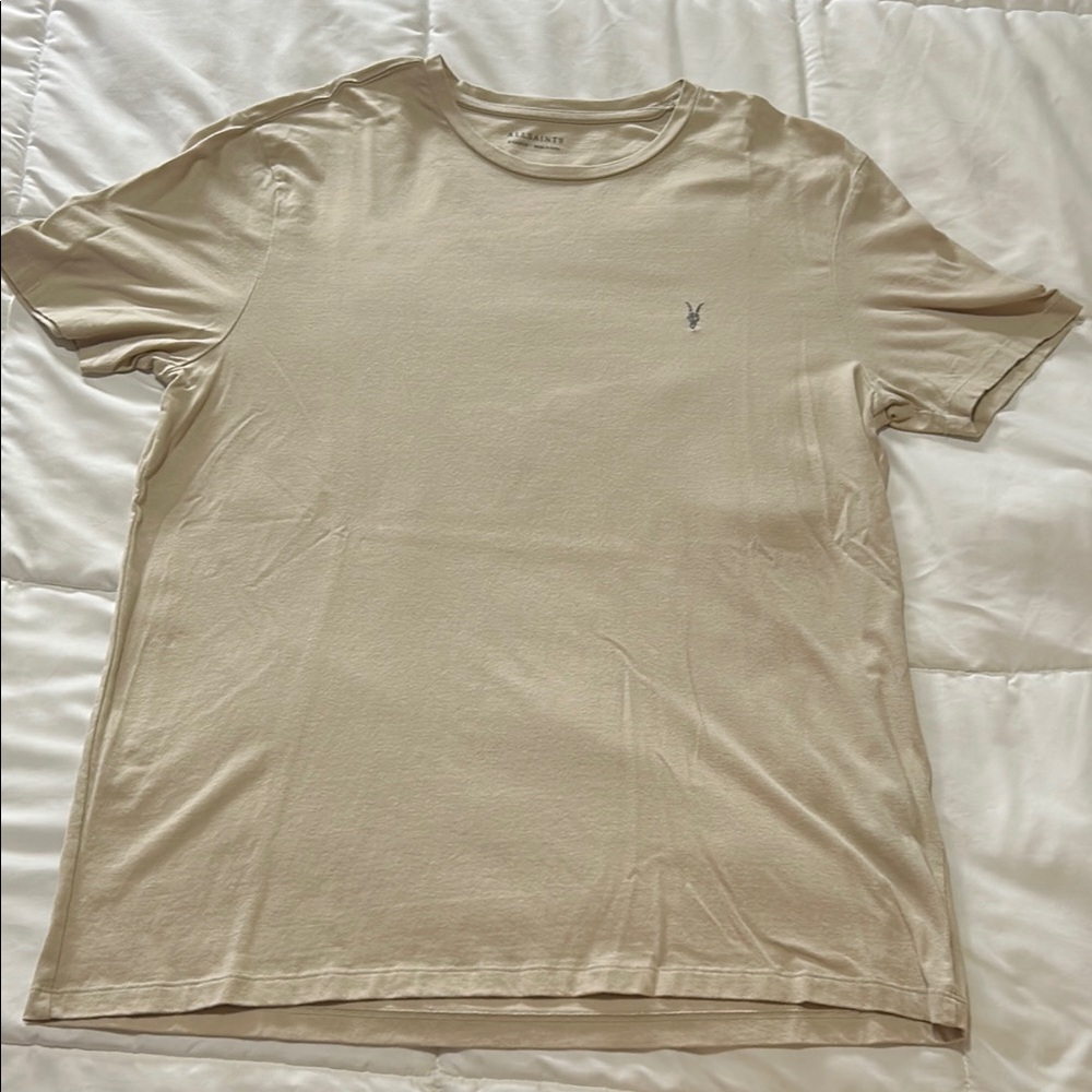 All Saints Race Tonic Light Beige Short Sleeve Tee